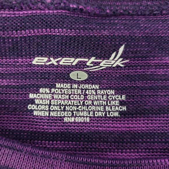 Exertek Women's Top T Shirt Size Large Space Dye Purple Long Sleeve Round Neck - Picture 6 of 7
